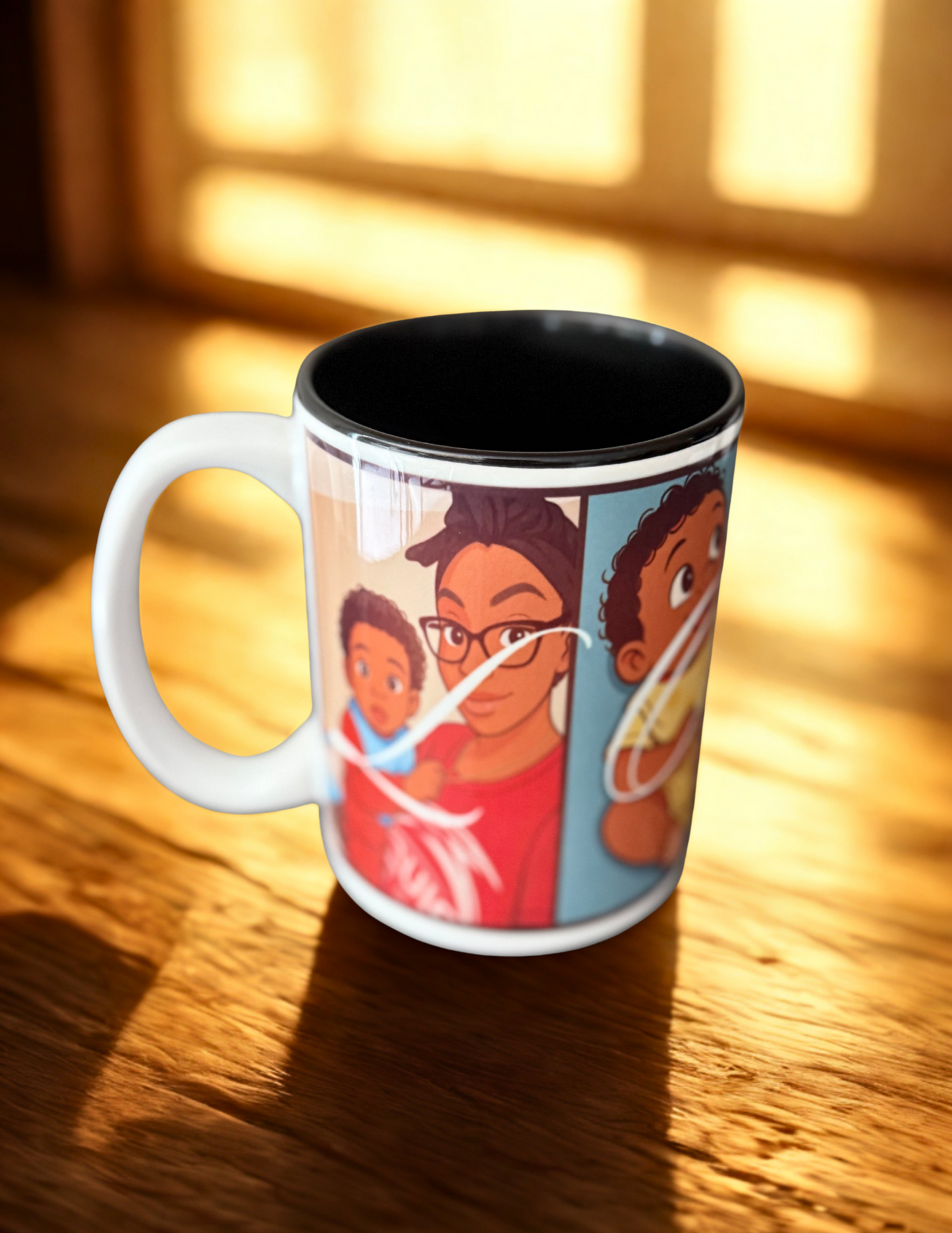 One Mug. Four Memories. All Love. – Custom Cartoon Mug