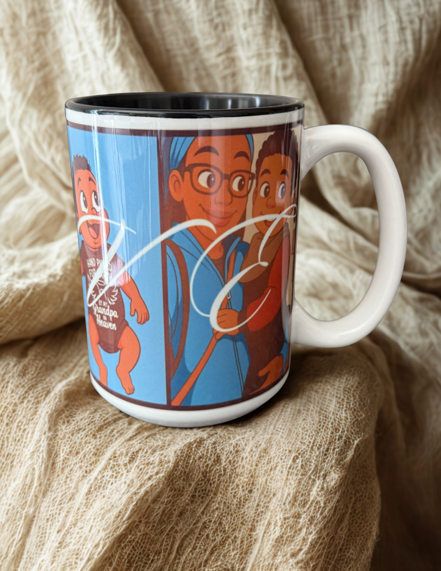 One Mug. Four Memories. All Love. – Custom Cartoon Mug