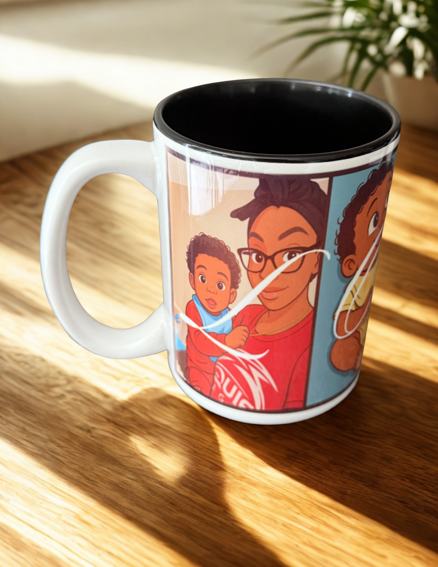 One Mug. Four Memories. All Love. – Custom Cartoon Mug