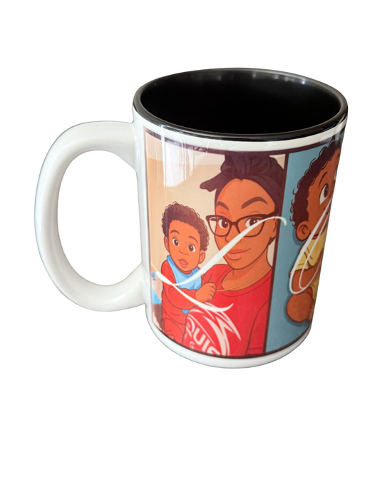 One Mug. Four Memories. All Love. – Custom Cartoon Mug