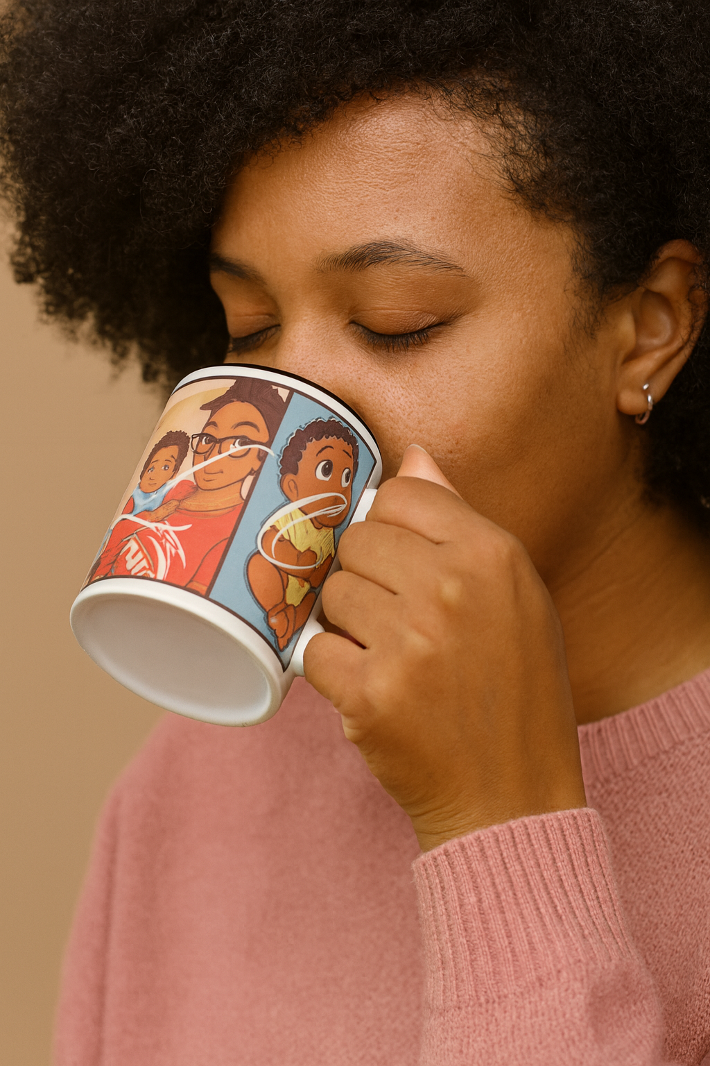One Mug. Four Memories. All Love. – Custom Cartoon Mug