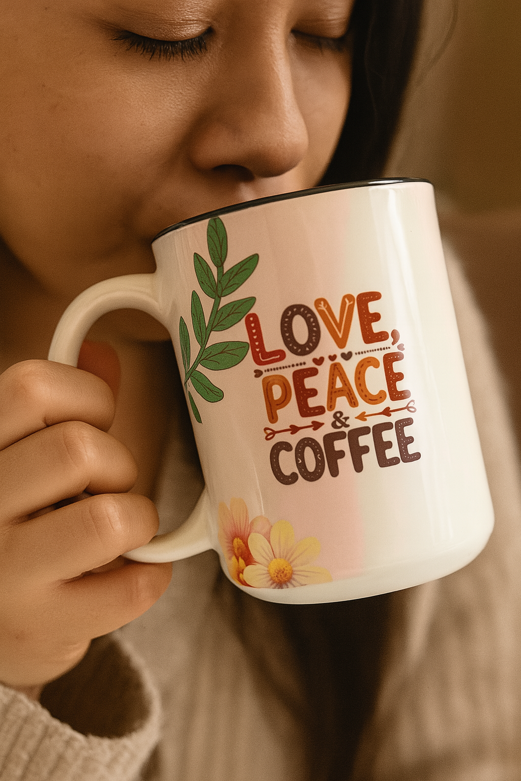 Love, Peace & Coffee Mug