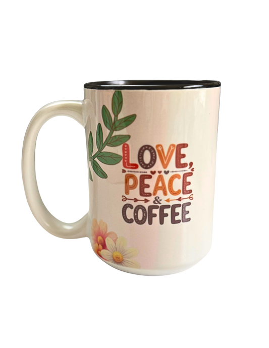 Love, Peace & Coffee Mug