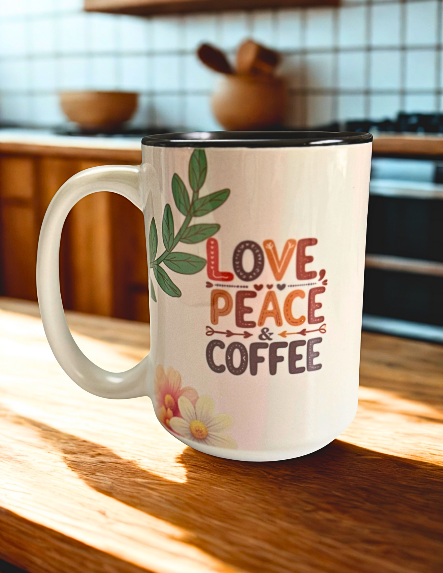 Love, Peace & Coffee Mug