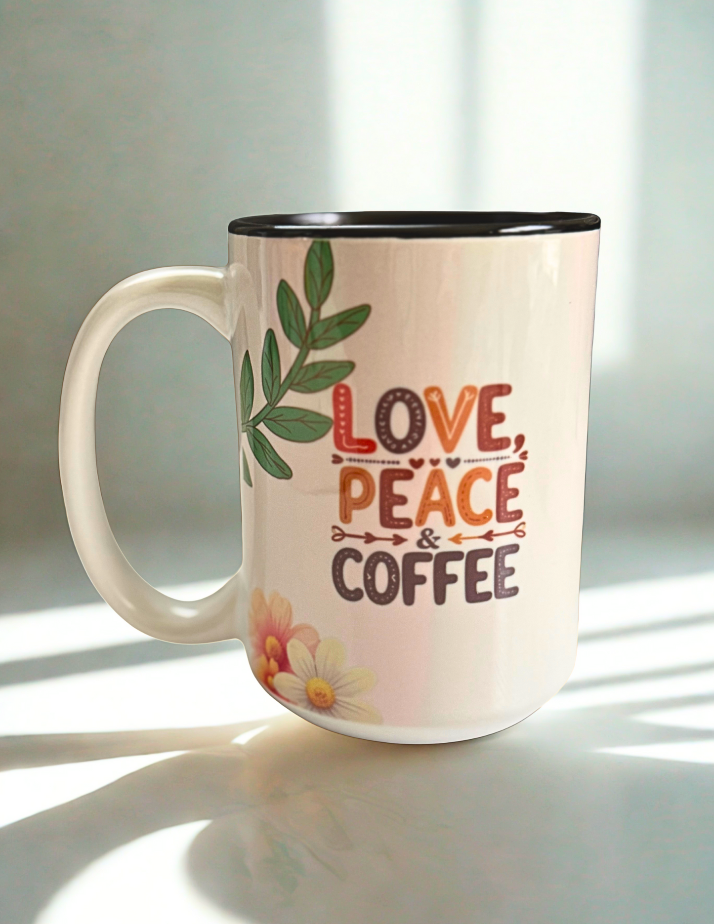 Love, Peace & Coffee Mug